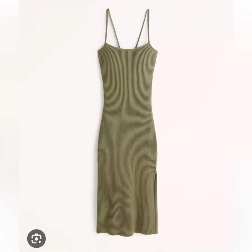 Abercrombie Lace-Up Ribbed Midi Dress